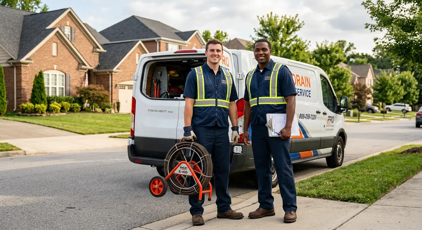 Sewer and drain service team with equipment ready for work in North Myrtle Beach
